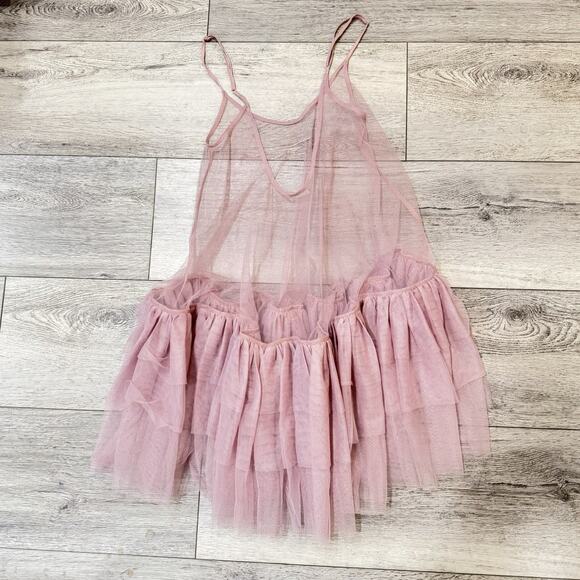 Free People Intimately Push Send Mini Slip Tutu Tulle Dress in Mauve Coquette - Picture 4 of 7